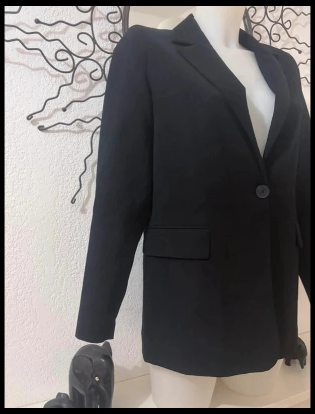 Blazer Pull & Bear Preto Clássico Chique - Tamanho S – photo 2
